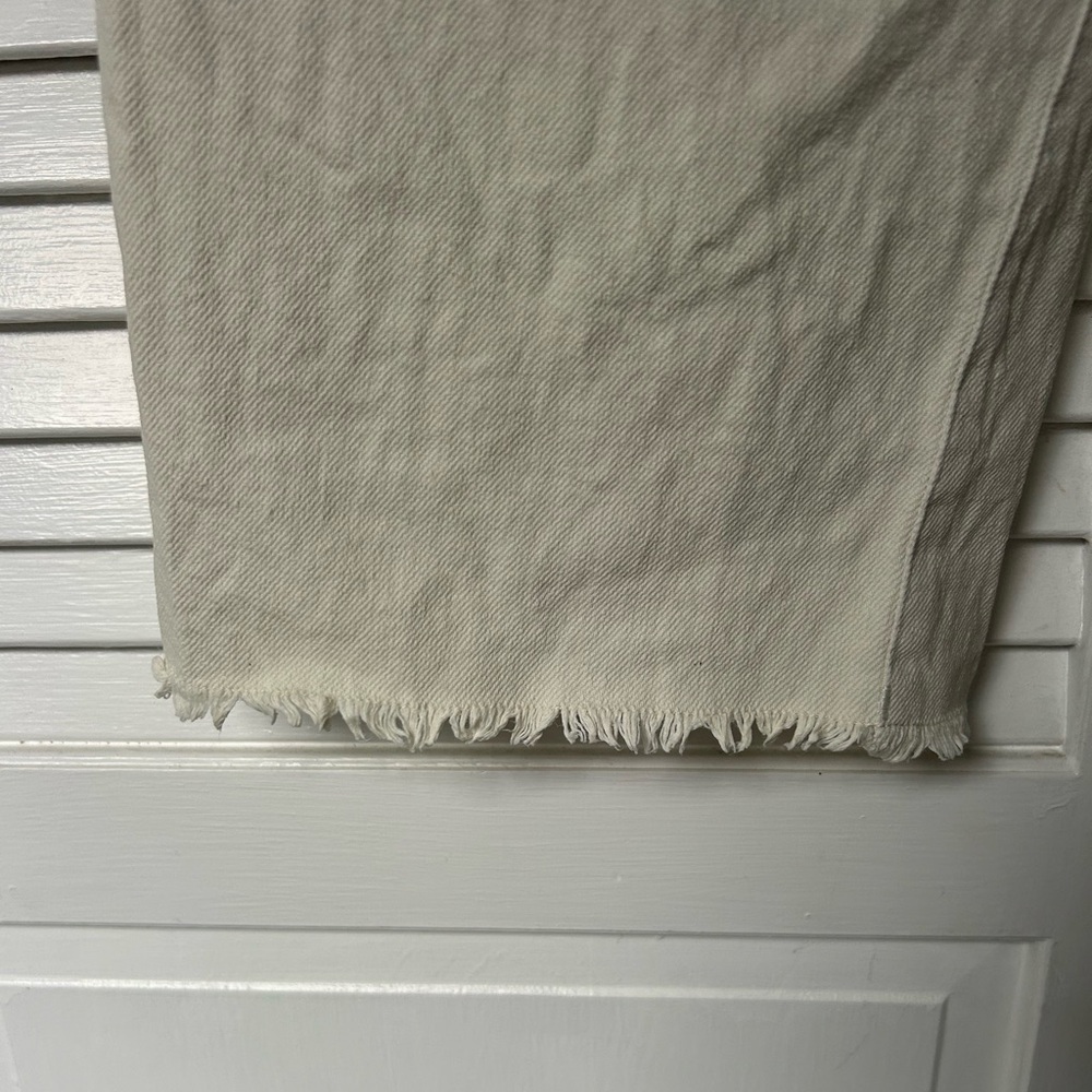 THE GREAT. Frayed Ranger Raw Hem Cropped Pant Cream 29 - Picture 8 of 8